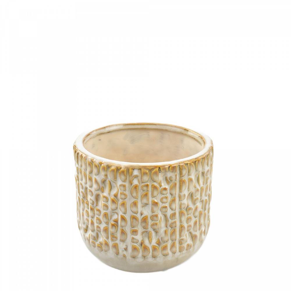 Keramik Übertof Isa creme D12.5cm H11cm