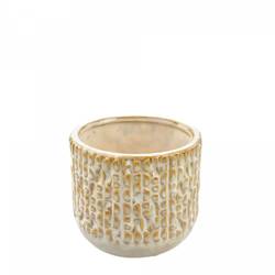 Keramik Übertof Isa creme D12.5cm H11cm