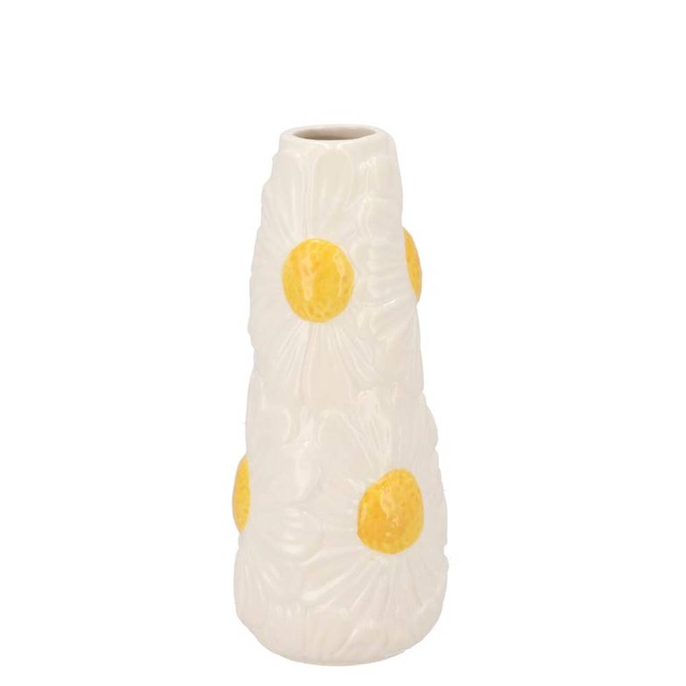 Keramik Vase Blumen Jane weiss 08x08x18cm