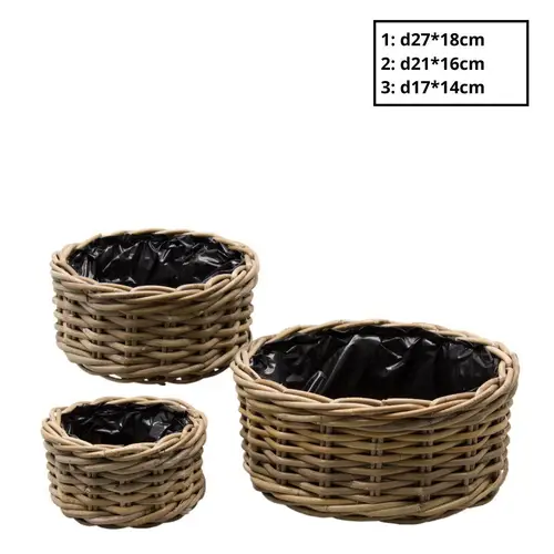 Korb Terima Rund 3/Set braun D27cm H18cm