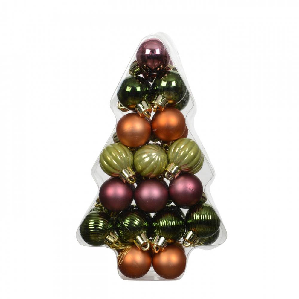Kugel Plastik im Baum mix D03cm x34 