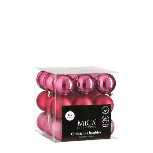 Kugel Plastik mix rosa D06cm x27