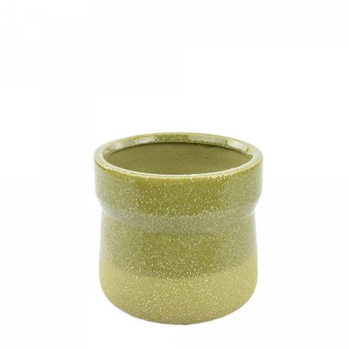 Keramik Übertopf Speckled grün D13cm H12.5cm