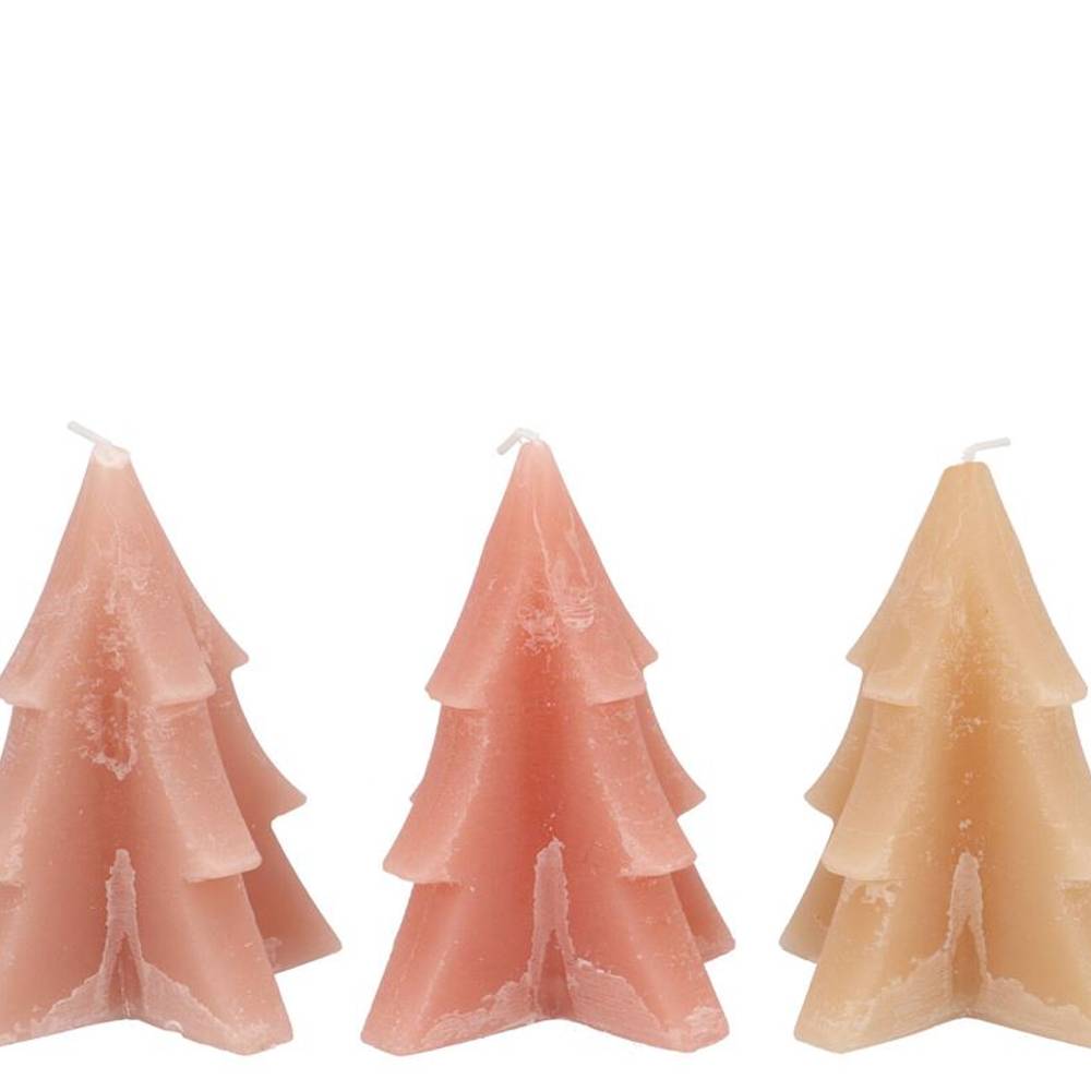 Kerze Baum mix creme D09cm H12cm