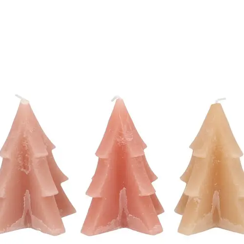 Kerze Baum mix creme D09cm H12cm