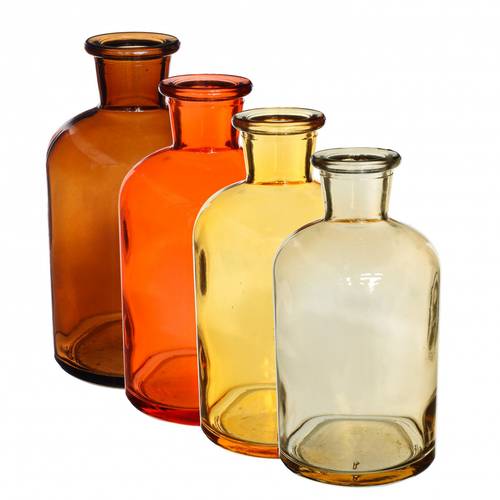 Glas Flasche Riga mix orange D02/07cm H12cm