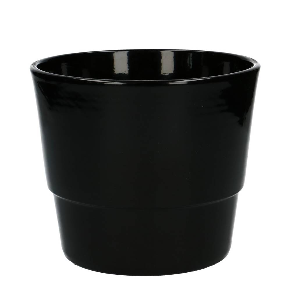 Keramik Übertopf Basic schwarz D16cm H13.5cm