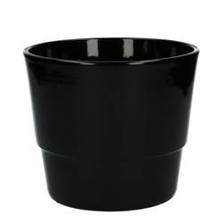 Keramik Übertopf Basic schwarz D16cm H13.5cm