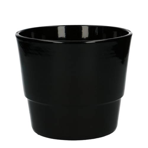 Keramik Übertopf Basic schwarz D16cm H13.5cm