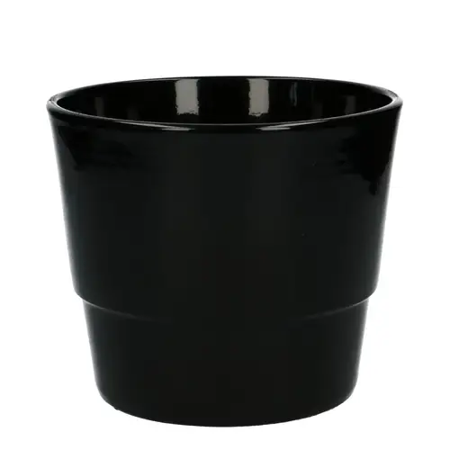 Keramik Übertopf Basic schwarz D16cm H13.5cm