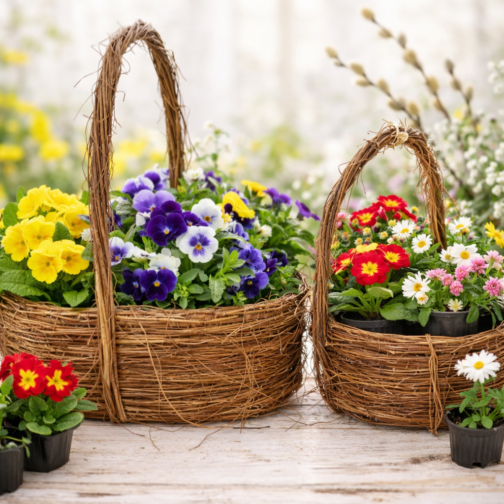 Korb Henkel Weide braun 2/Set 34x23x44.5cm