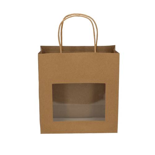 Tasche Fenster braun 8/18x19cm