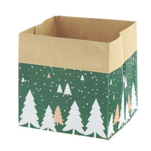 Tasche Weihnachten grün D12.5cm H12.5cm
