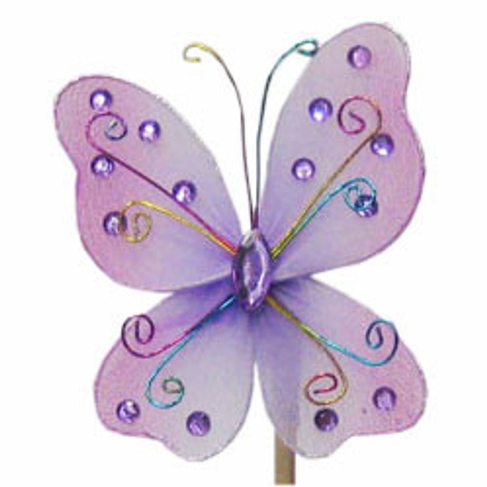Schmetterling auf Stab lila L50cm D07cm
