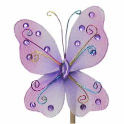 Schmetterling auf Stab lila L50cm D07cm