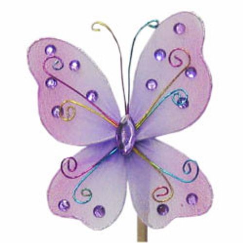 Schmetterling auf Stab lila L50cm D07cm