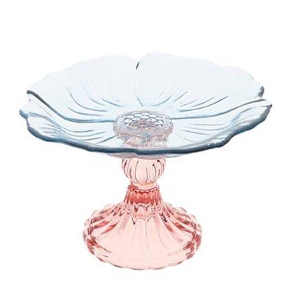 Glas Kuchenplatte Tivoli blau D16.5cm H10.5cm