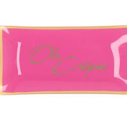 Teller Rechteck Oh Crepe rosa 20x10x02cm