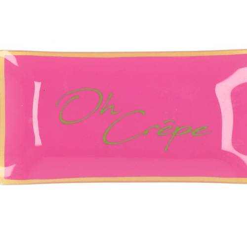 Teller Rechteck Oh Crepe rosa 20x10x02cm
