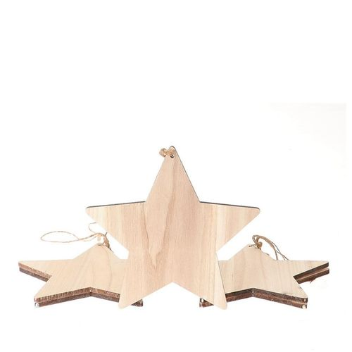 Deko Hänger Stern Holz natur 25cm x5