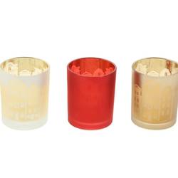 Glas Teelicht Haus mix D07cm H08cm
