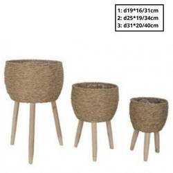 Übertopf auf fuss Chalki 3/Set D31cm H20/40cm