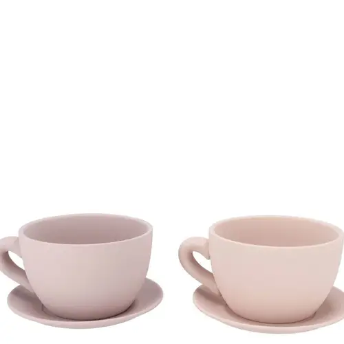 Keramik Übertopf Tasse Chai mix creme 19x15x10cm