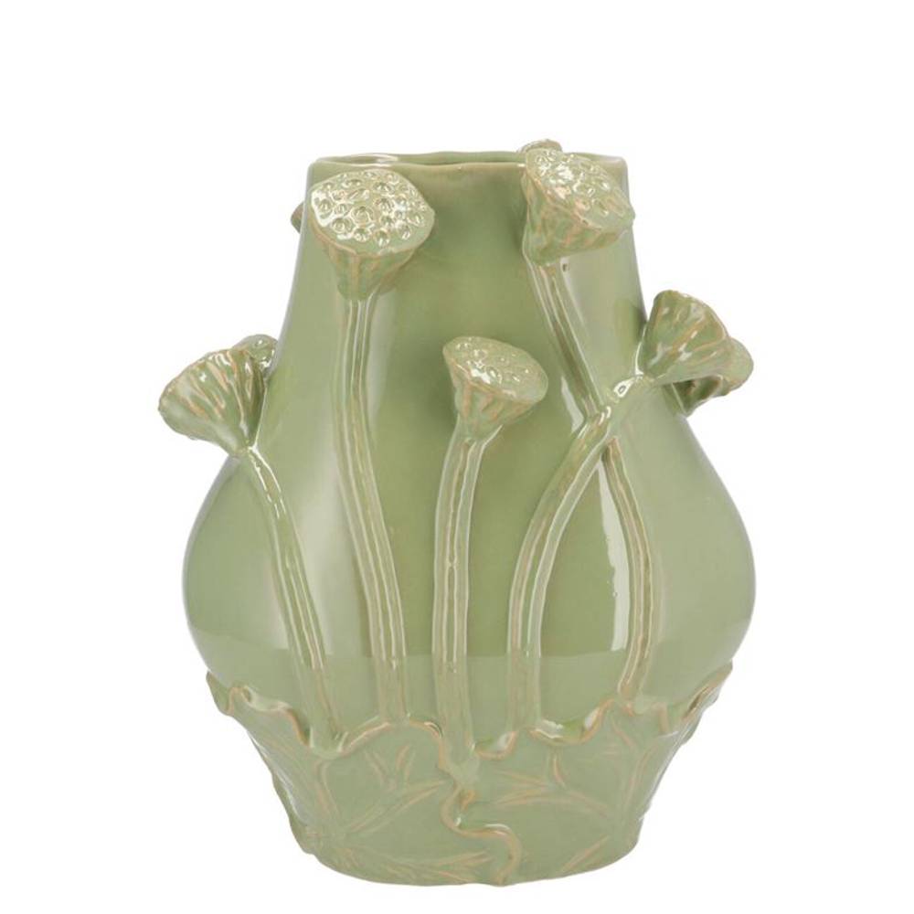 Keramik Vase Lotus Mara grün 24x18x30cm