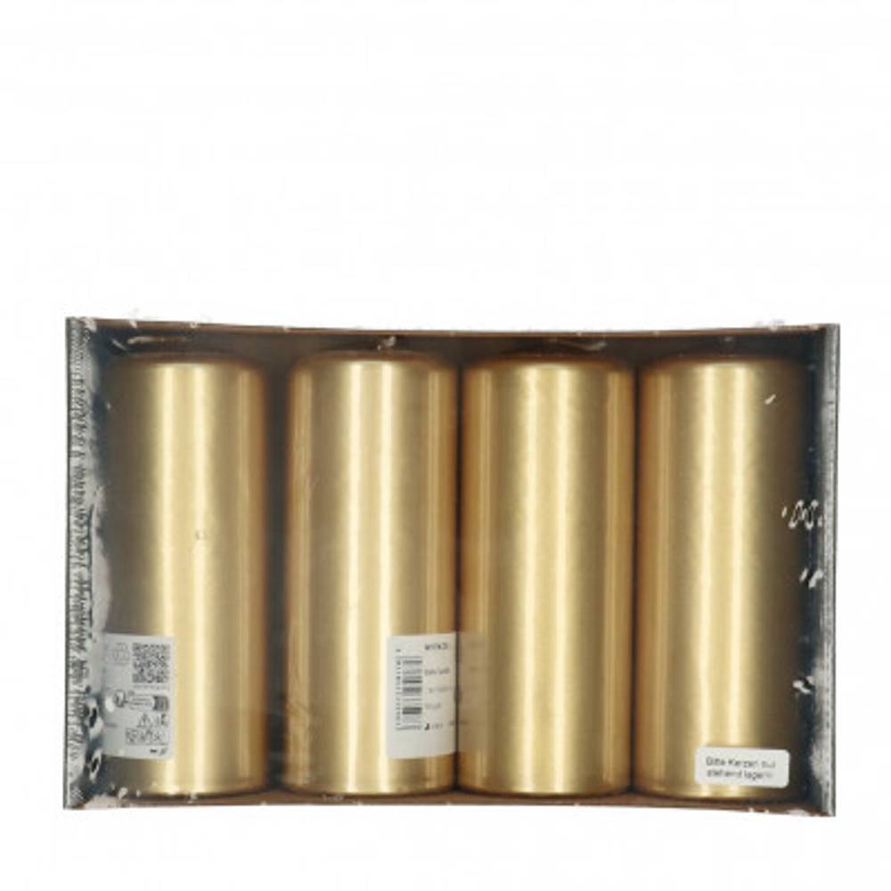 Stumpfkerze Safe gold D06cm H15cm