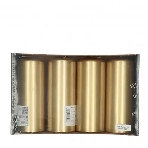 Stumpfkerze Safe gold D06cm H15cm