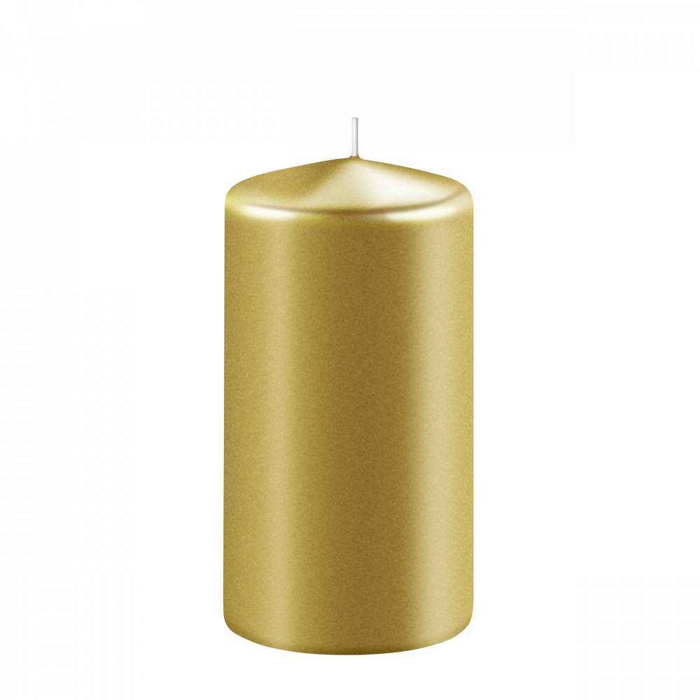 Stumpfkerze Safe gold D06cm H15cm