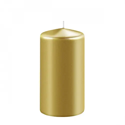 Stumpfkerze Safe gold D06cm H15cm