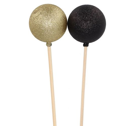pick shine ball glitter black/champagne 6x50cm ass p/1