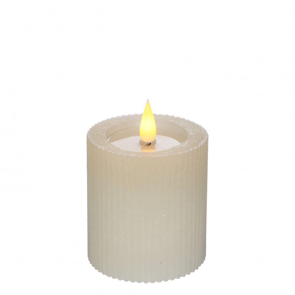 LED Stumpfkerze creme D07cm H08cm ex.AAA