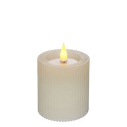 LED Stumpfkerze creme D07cm H08cm ex.AAA