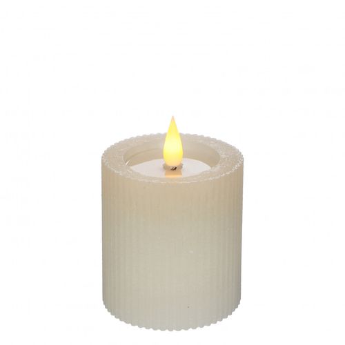 LED Stumpfkerze creme D07cm H08cm ex.AAA