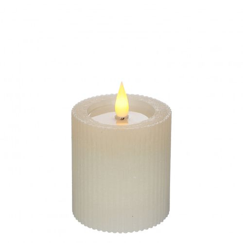 LED Stumpfkerze creme D07cm H08cm ex.AAA