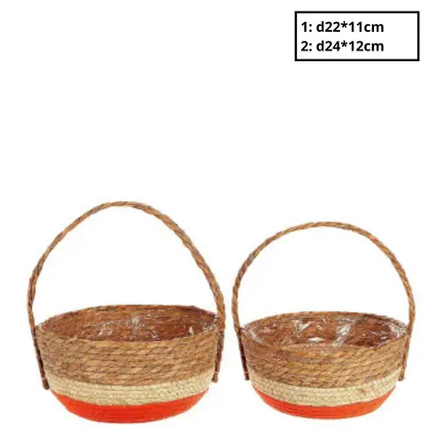 Korb Henkel Makka orange 2/Set D24cm H12cm