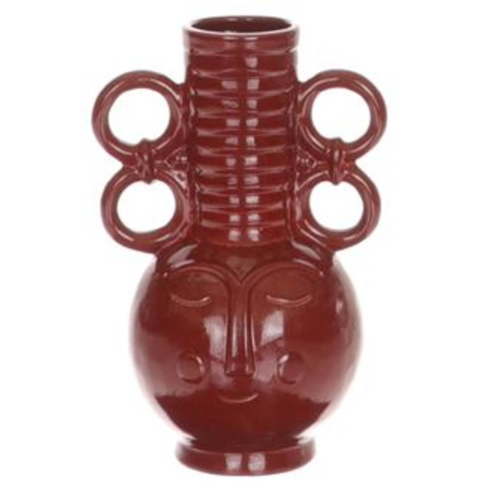 Keramik Vase Chimu bordeaux D16cm H25cm