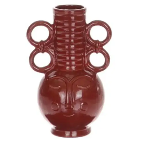 Keramik Vase Chimu bordeaux D16cm H25cm