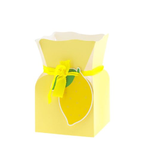 Strausstasche Fruity Zitron gelb D13cm H20cm