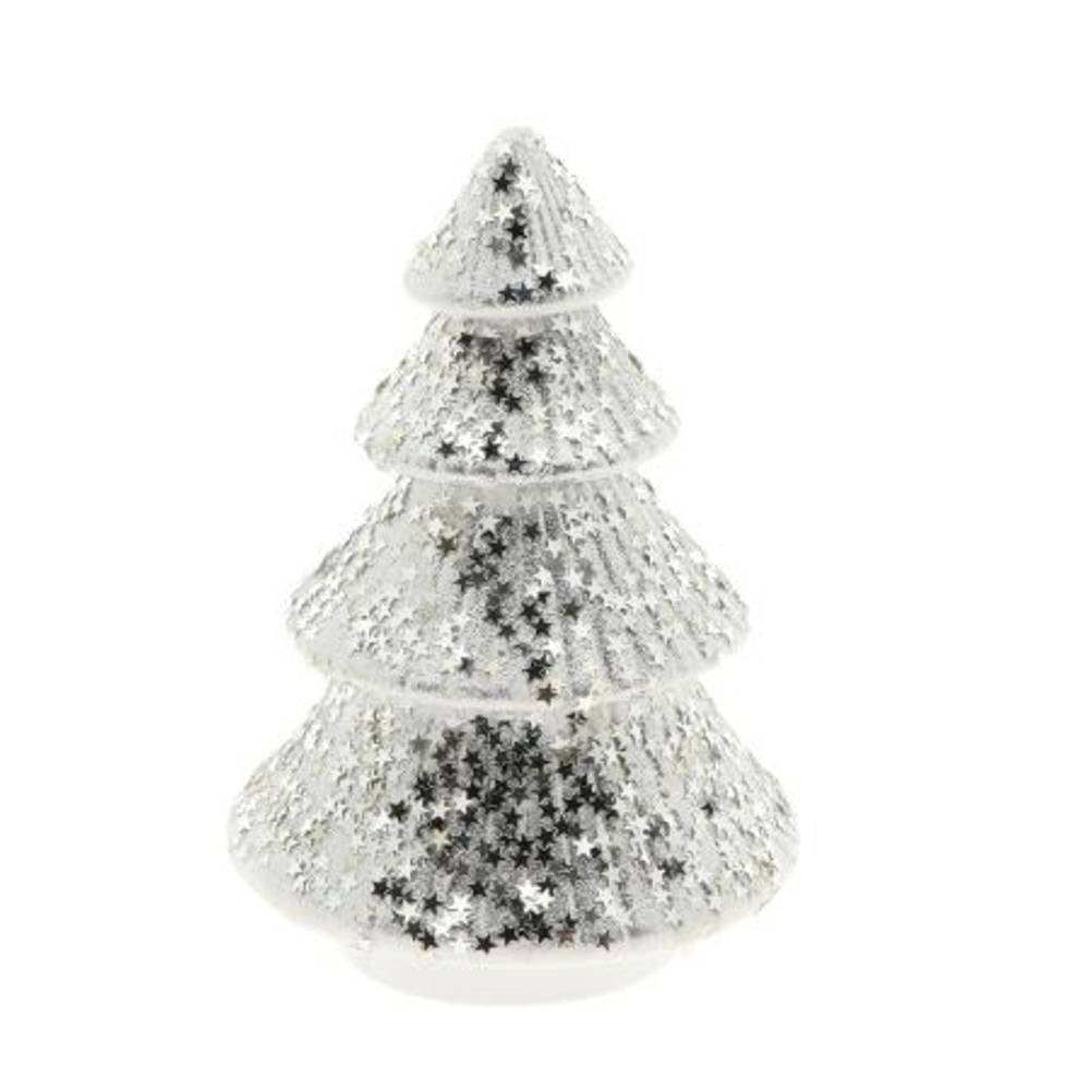 Weihnachtskegel Ylva silber D14cm H20cm