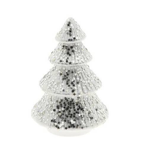 Weihnachtskegel Ylva silber D14cm H20cm