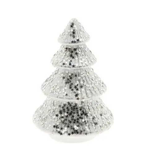 Weihnachtskegel Ylva silber D14cm H20cm
