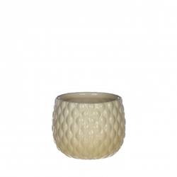 Keramik Übertopf Bubbles creme D08.5cm H06cm