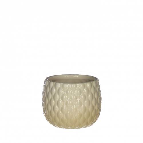 Keramik Übertopf Bubbles creme D08.5cm H06cm