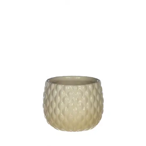 Keramik Übertopf Bubbles creme D08.5cm H06cm