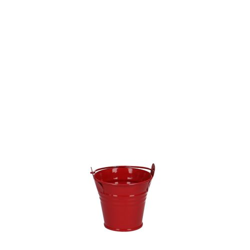 Zink Eimer rot +Henkel D06cm H05cm