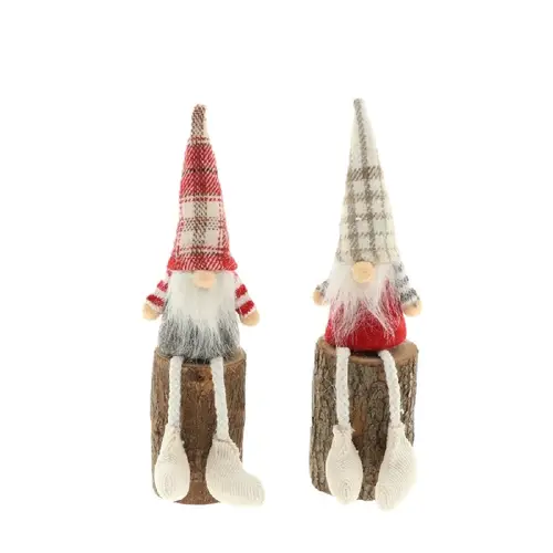 Gnom Olle auf Baumstamm mix 06x20cm