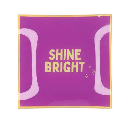 Teller Viereck Shine lila 18x18x02cm